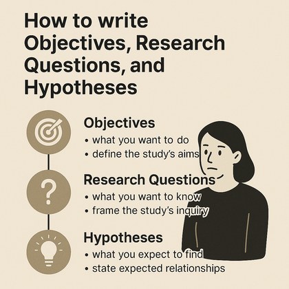 Objectives, research questions and hypotheses are explained